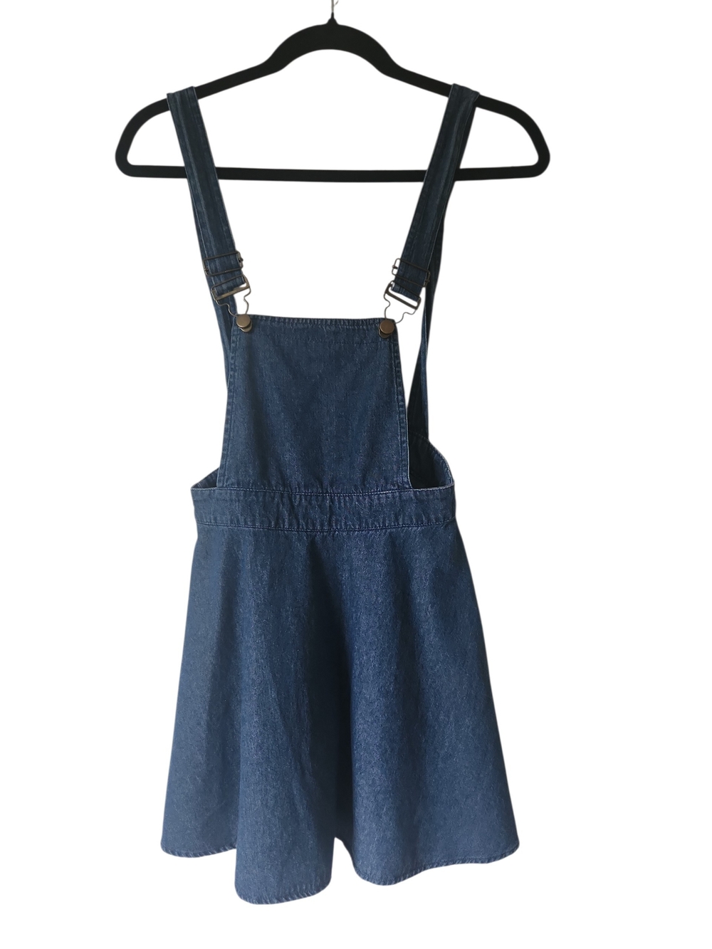 Topshop Spirit Moto Denim Circle Skirted Pinafore Dress with Adjustable Straps